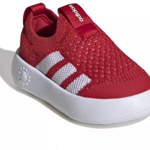 adidas Kids Red and White Slip-On Sneakers